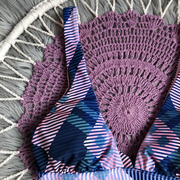 The Bikini Lab Pink And Blue Striped Swim Top - Picture 2 of 6